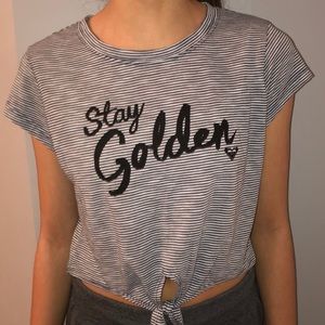 “stay golden” short-sleeve cropped